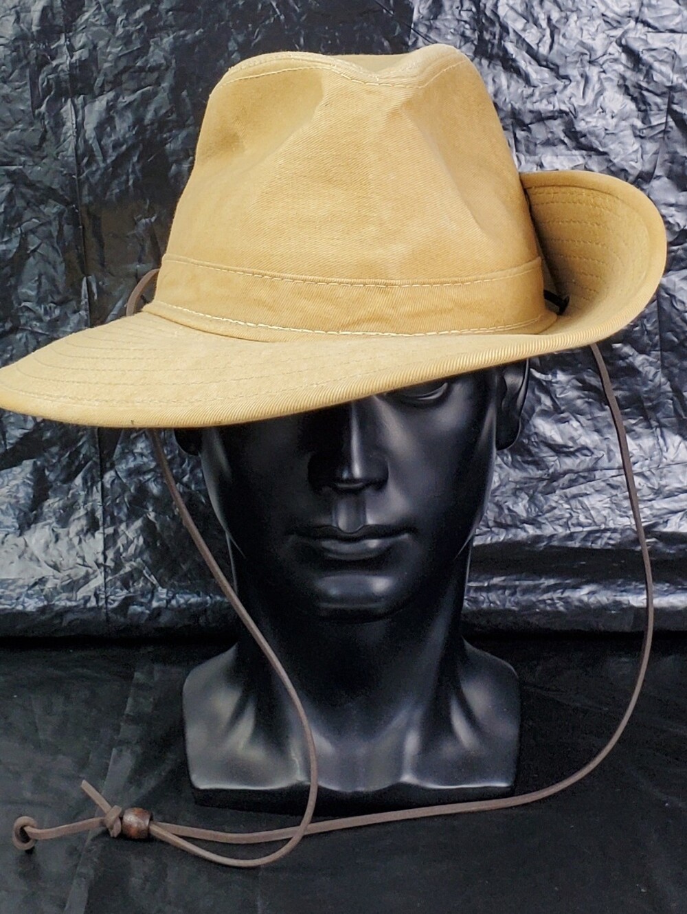 Henschel Vintage Safari Slouch Style Canvas Aussie Hat Chin Strap - Size S - GUC